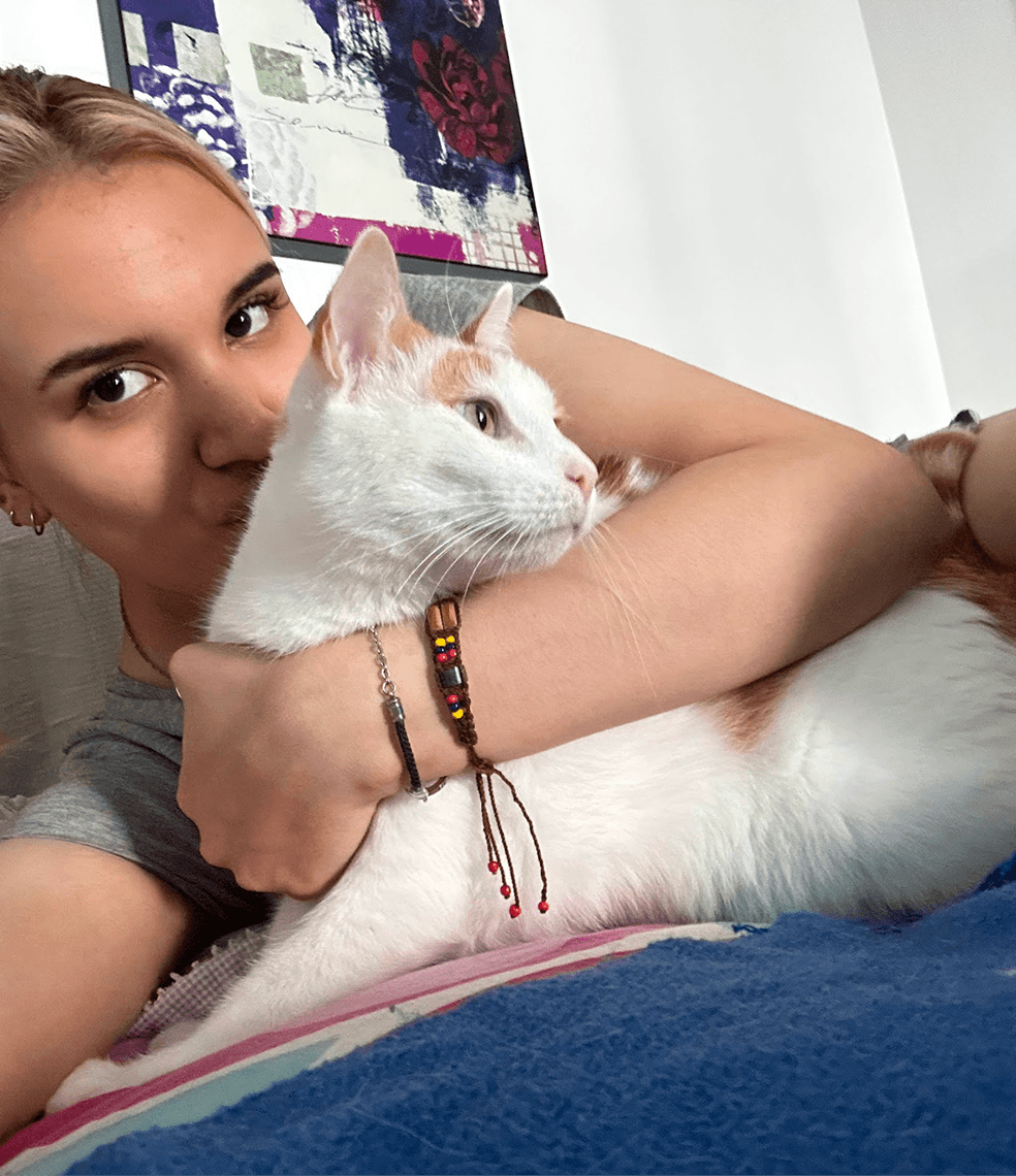 Paula with her pets